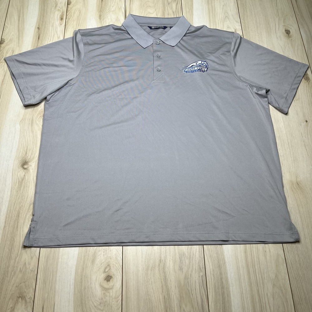 Cutter And Buck Polo Stretch Shirt Logo Embroidery Gray Men Size XXL NEW - Picture 2 of 14
